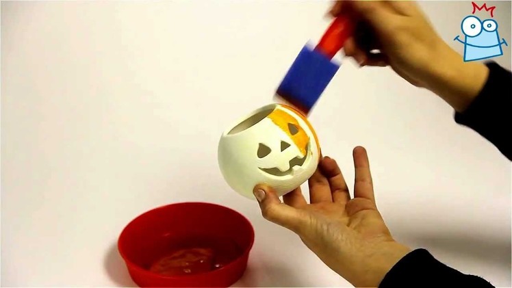 How to decorate ceramic pumpkin tealight holders