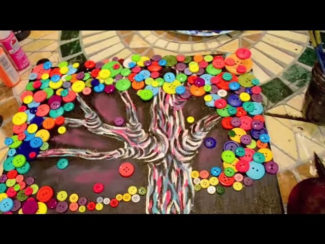 How to Make a BUTTON TREE Painting - @DramaticParrot