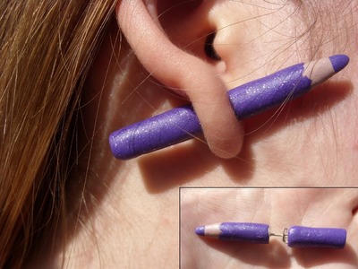 How to make pencil fake ear expander (polymer clay tutorial)