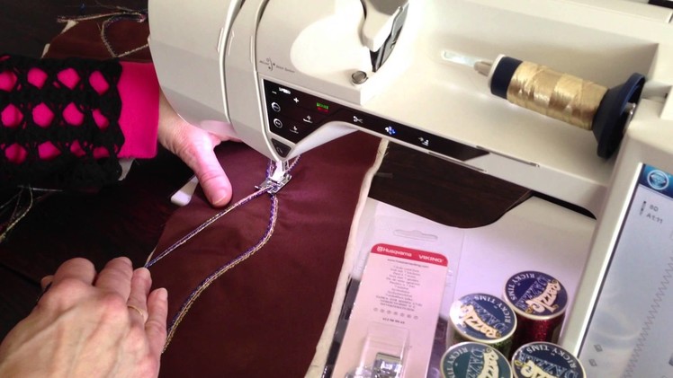 Making Your Own Decorative Trim Using a 7 Hole Cording Foot From Cornerstone Sew and Vac