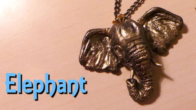 Polymer clay jewelry; Gold elephant pendant - Tutorial