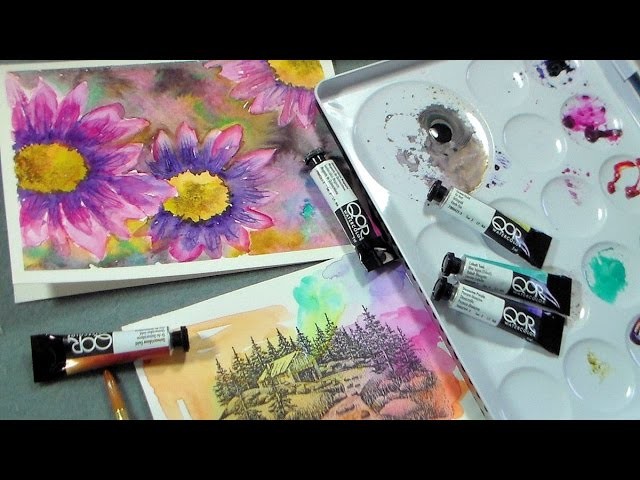 Qor watercolor review and demo {daisy tutorial}