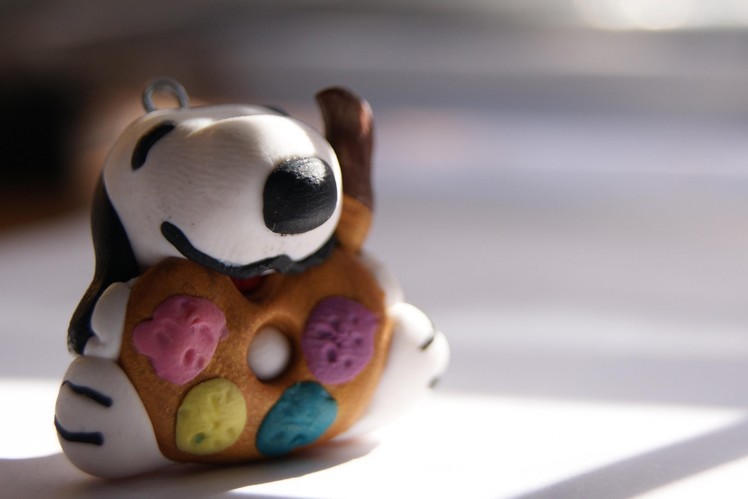 Snoopy Charm: Polymer Clay