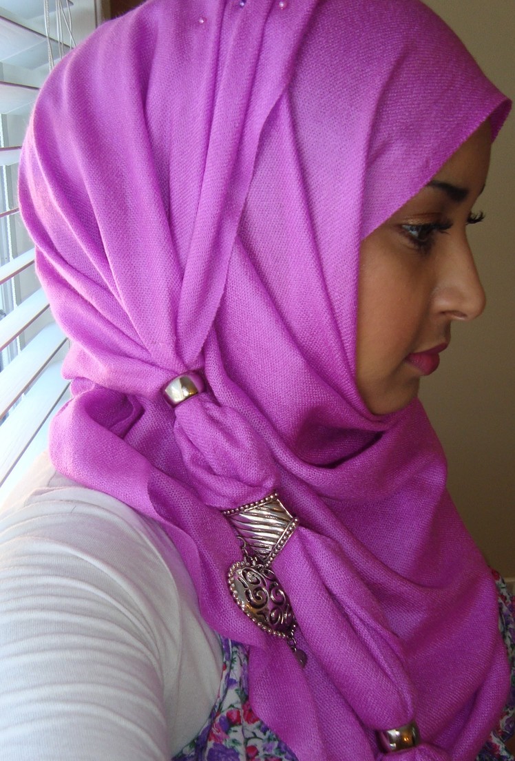 Summer Hijab Style with Finger Rings- Easy to Follow