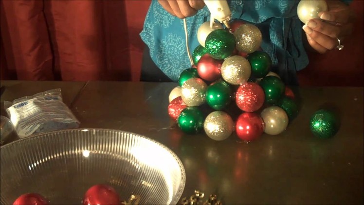 Super Fantastic and Easy to Make Ornament Tree (using Dollar Tree Materials) !!