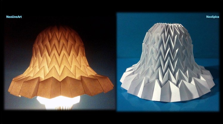 Tutorial 11 Paper Bell with miura fold. Lampshade Bell