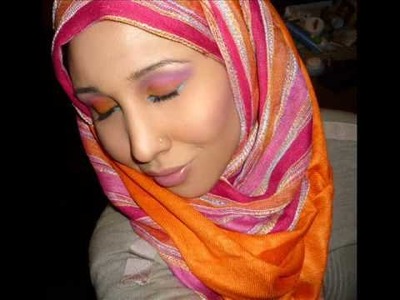 Arabian Pink Sunset Hijab & Makeup tutorial (steps)