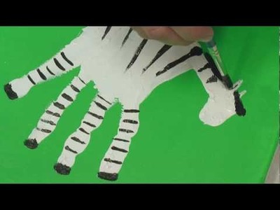 Art Lesson: How to make Hand Print Safari Animals using Acrylic Paint