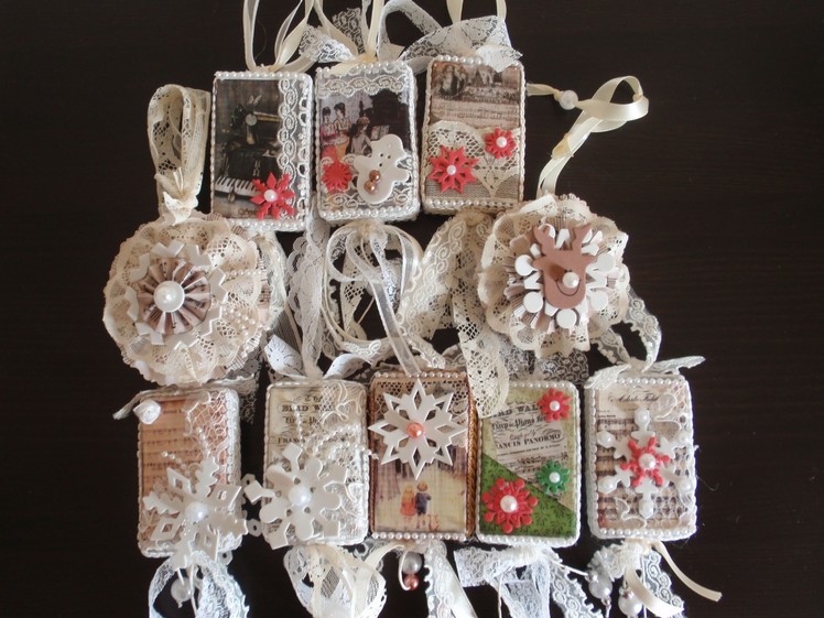 Christmas Ornaments with vintage images-So Shabby Chic (Tutorial)