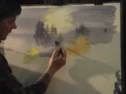 David Bellamy paints a waterfall in watercolour Part 1