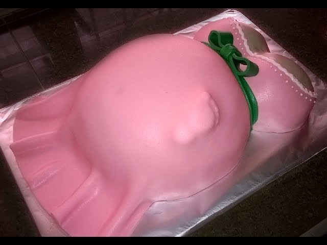 How to make a baby belly cake