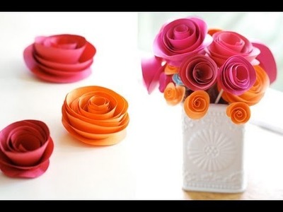 How to make a colorful rose flower from printer paper
