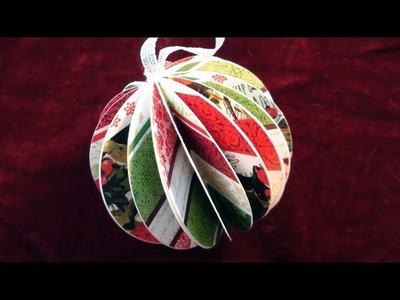 How To make a Paper Ball Christmas Ornament
