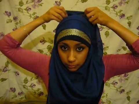 How to wrap a hijab.headscarf: Square Hijab Style