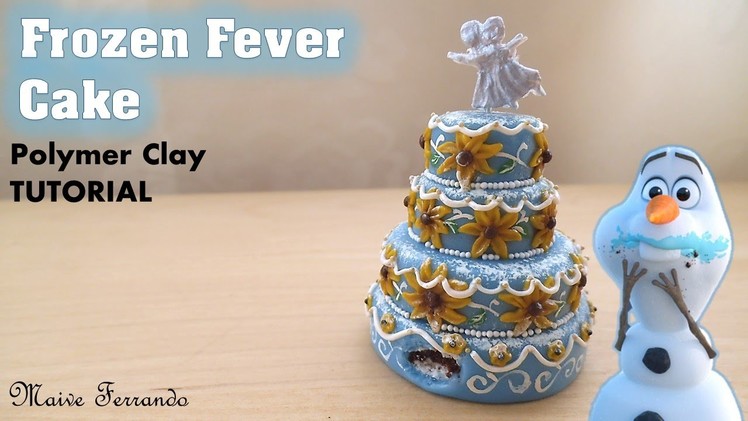 Miniature Polymer Clay Frozen Fever Cake Tutorial
