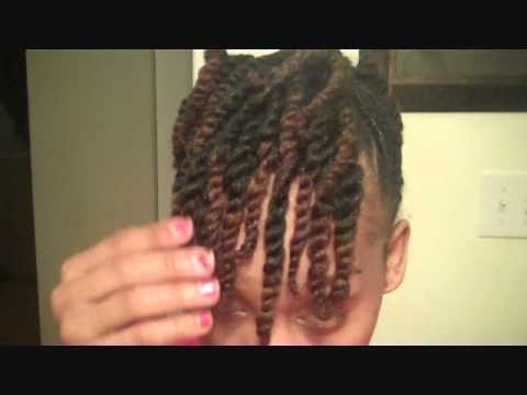 Natural Hair: Side twist with  two strand  updo