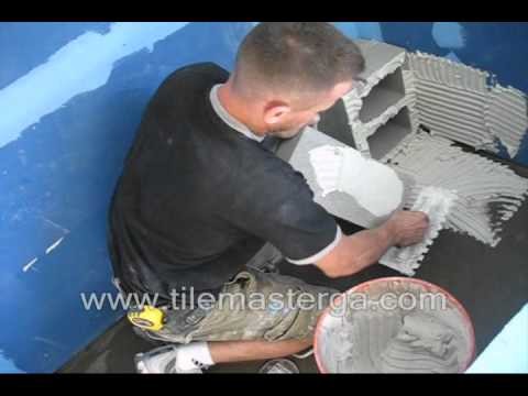 PART 1. How to build & waterproof shower bench "seat" - installation from scratch - cement blocks.