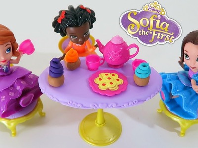 Sofia the First Tea Party for Three & Play Doh Cupcake Desserts Playset Disney Princess Toy!