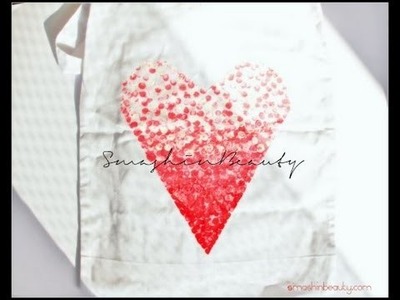 D.I.Y Ombre Heart Summer Beach Bag Tutorial (fashionable bag) 3D Howto