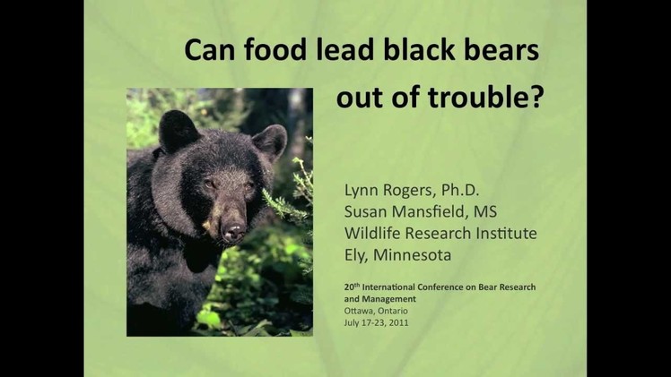 Diversionary Feeding: Can food lead black bears out of trouble?