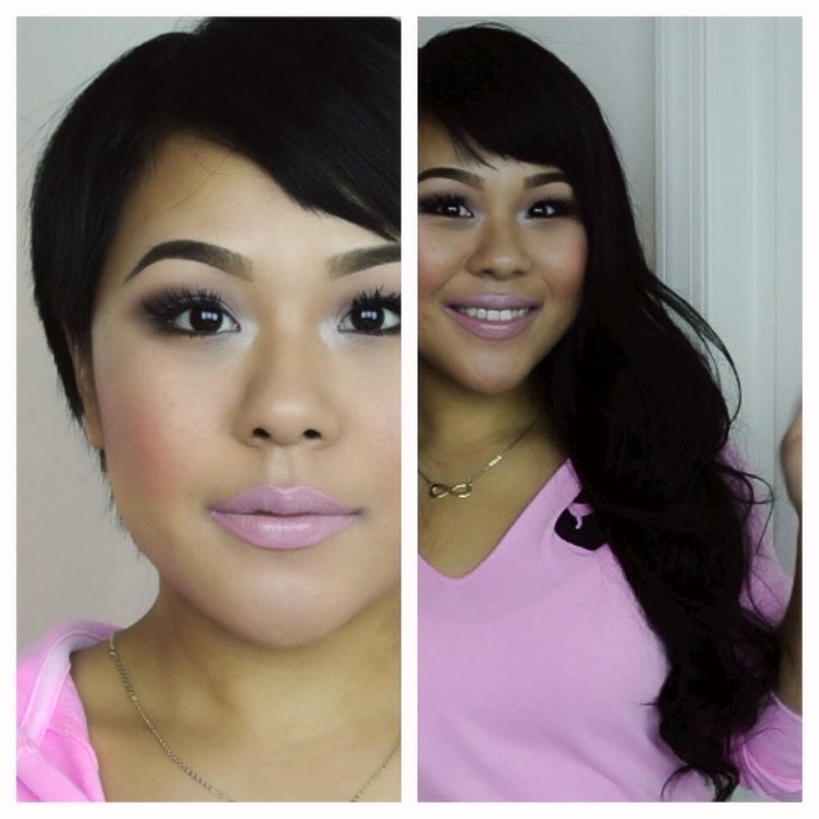 How to clip in hair extensions for very short hair. MyPinkVanity and HairExtensionSale