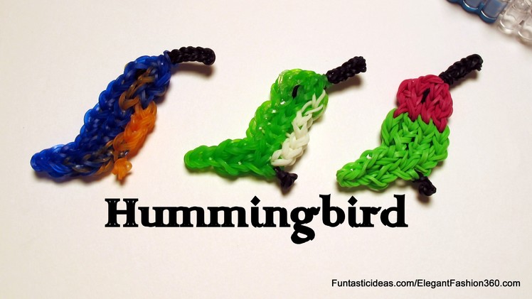 Hummingbird.Bird 2D Charm - How to Rainbow Loom - Animal Series