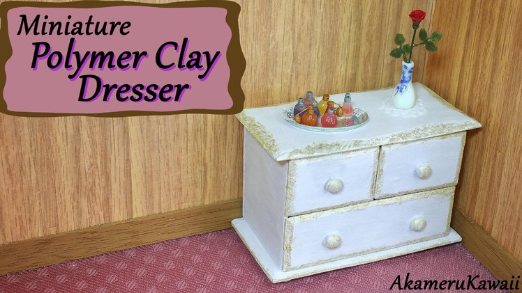 Miniature Polymer Clay Dresser. Chest of drawers - Polymer Clay Tutorial