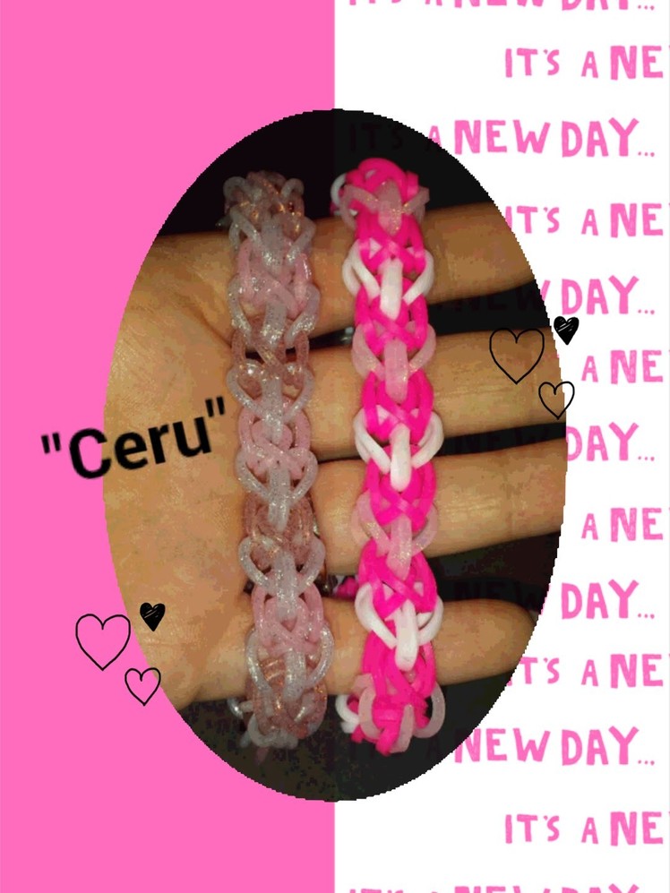 New "Ceru" Hook Only Rainbow Loom Bracelet.How To Tutorial