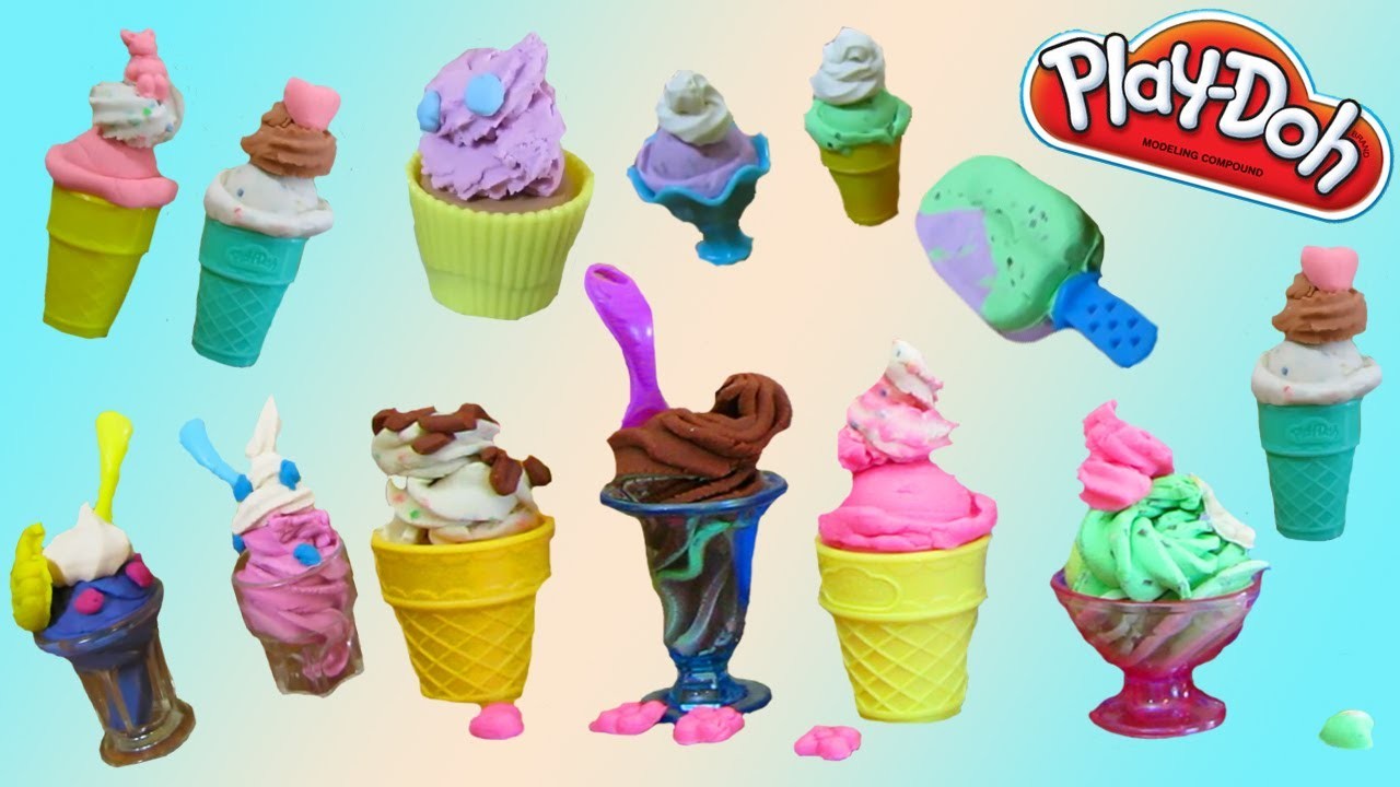 Play Doh Ice Cream, Cookies, Sweets, Cupcake Desserts SUPER Video with ...