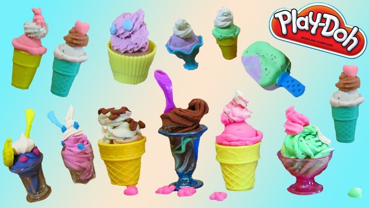 Play Doh Ice Cream, Cookies, Sweets, Cupcake Desserts SUPER Video with 7 Playsets!