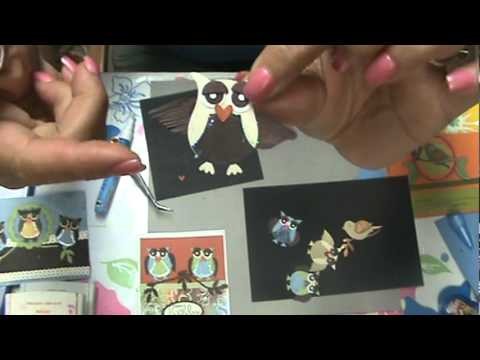 Two step owl punch card and Bird punch