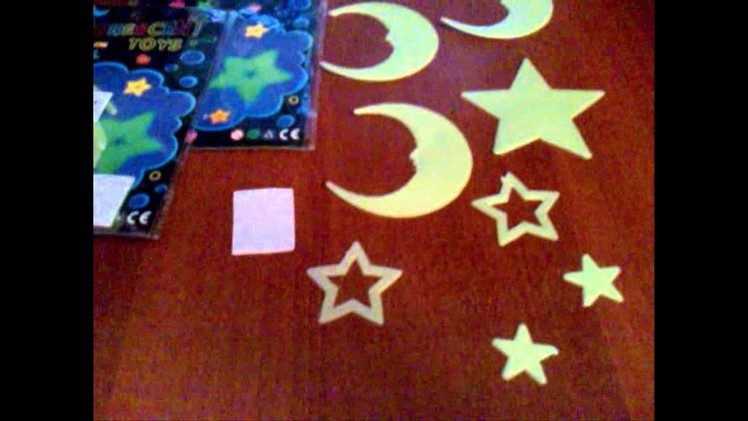 2 Packs Adhesive Fluorescent Toys Night Ray Glowing Stickers in Dark Decorative for Wall Bedroom   Moon and Star Shape HDS 42346