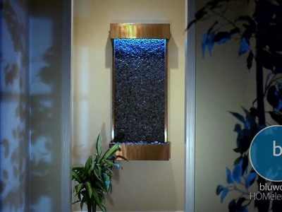 Bluworld WWLVP-CP Large Vertical Pebble Indoor Wall Fountain With Copper Finish