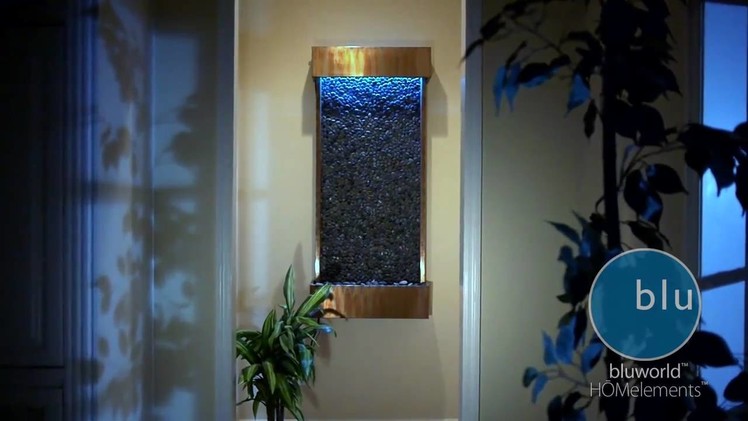 Bluworld WWLVP-CP Large Vertical Pebble Indoor Wall Fountain With Copper Finish
