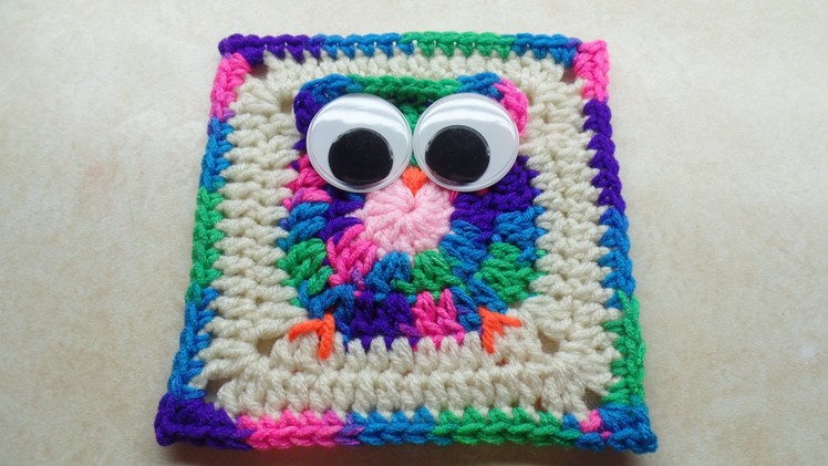 #Crochet Easy Owl Granny Square #TUTORIAL