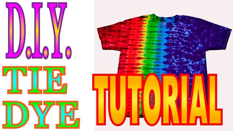 DIY Tie Dye Rainbow Fan Fold shirt [Short Tutorial]