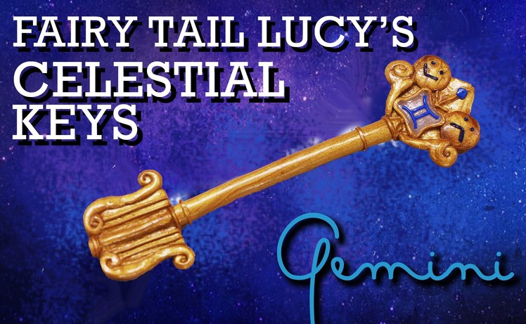 Fairy Tail Lucy's Celestial Key Polymer Clay Tutorial (Gemini)