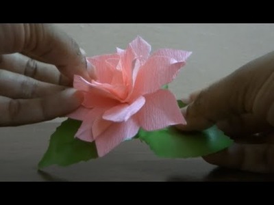 How to make a rose with crepe paper easily. 