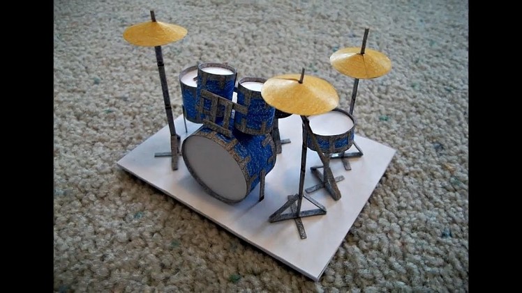 Paper Model of a Drum Set
