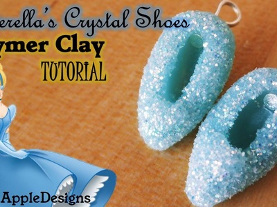 Polymer Clay Cinderella Crystal Slippers.Shoes Charms - STOP MOTION TUTORIAL