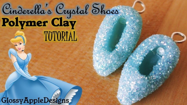 Polymer Clay Cinderella Crystal Slippers.Shoes Charms - STOP MOTION TUTORIAL