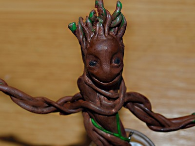 Polymer clay tutorial dancing baby Groot (Guardians of the Galaxy Groot)