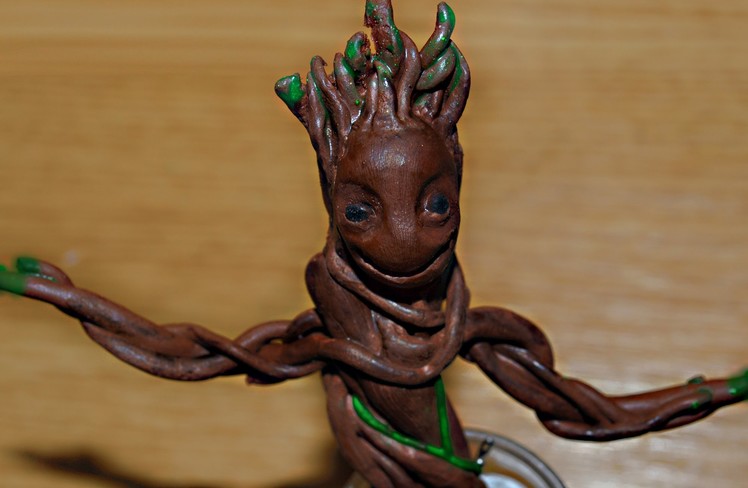 Polymer clay tutorial dancing baby Groot (Guardians of the Galaxy Groot)