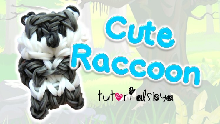 Cute Raccoon Charm. Mini Figurine Rainbow Loom Tutorial | How To