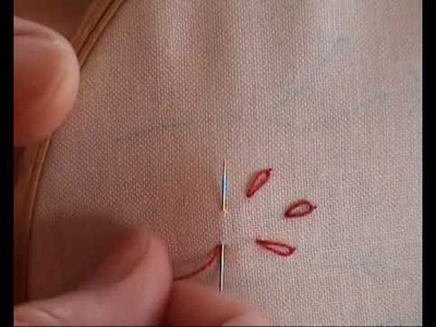 Embroidery stitches - How to work Lazy Daisy Stitch