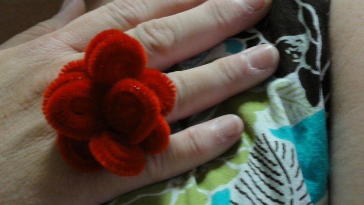 Flower Ring -- Pipe Cleaner Jewelry