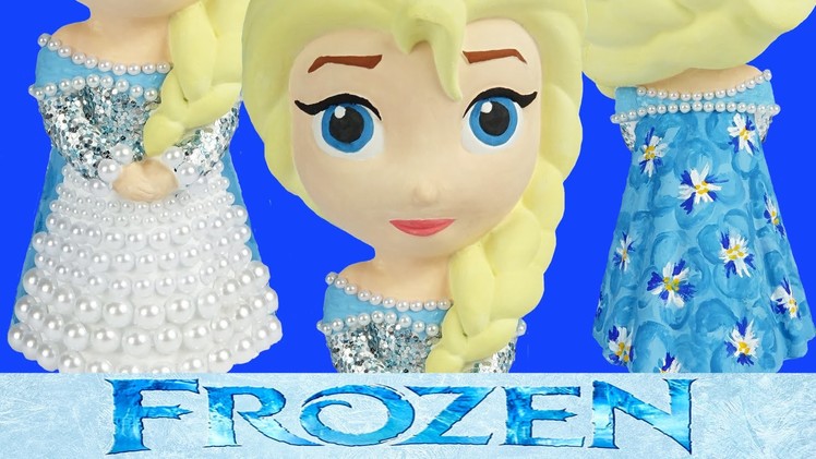 FROZEN ELSA DRESS Paint Your Own Doll Princess Costume Design Glitter Pearls How-To Toys