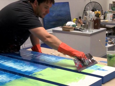 How to Artist Demo Studio Abstract Painting Gloss. Resin Art by Shane Townley