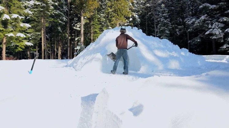 How to Build a Snow Cave in Three Minutes