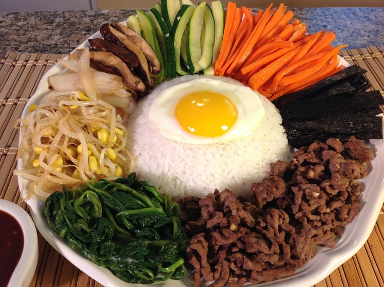 How To Cook Bibimbap-Rice Vegetables-Korean Food Recipes